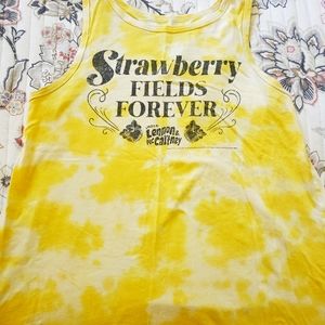 Yellow tie dye Beatles inspired tank